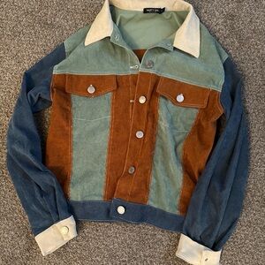 Colorblock Denim Jacket nasty gal